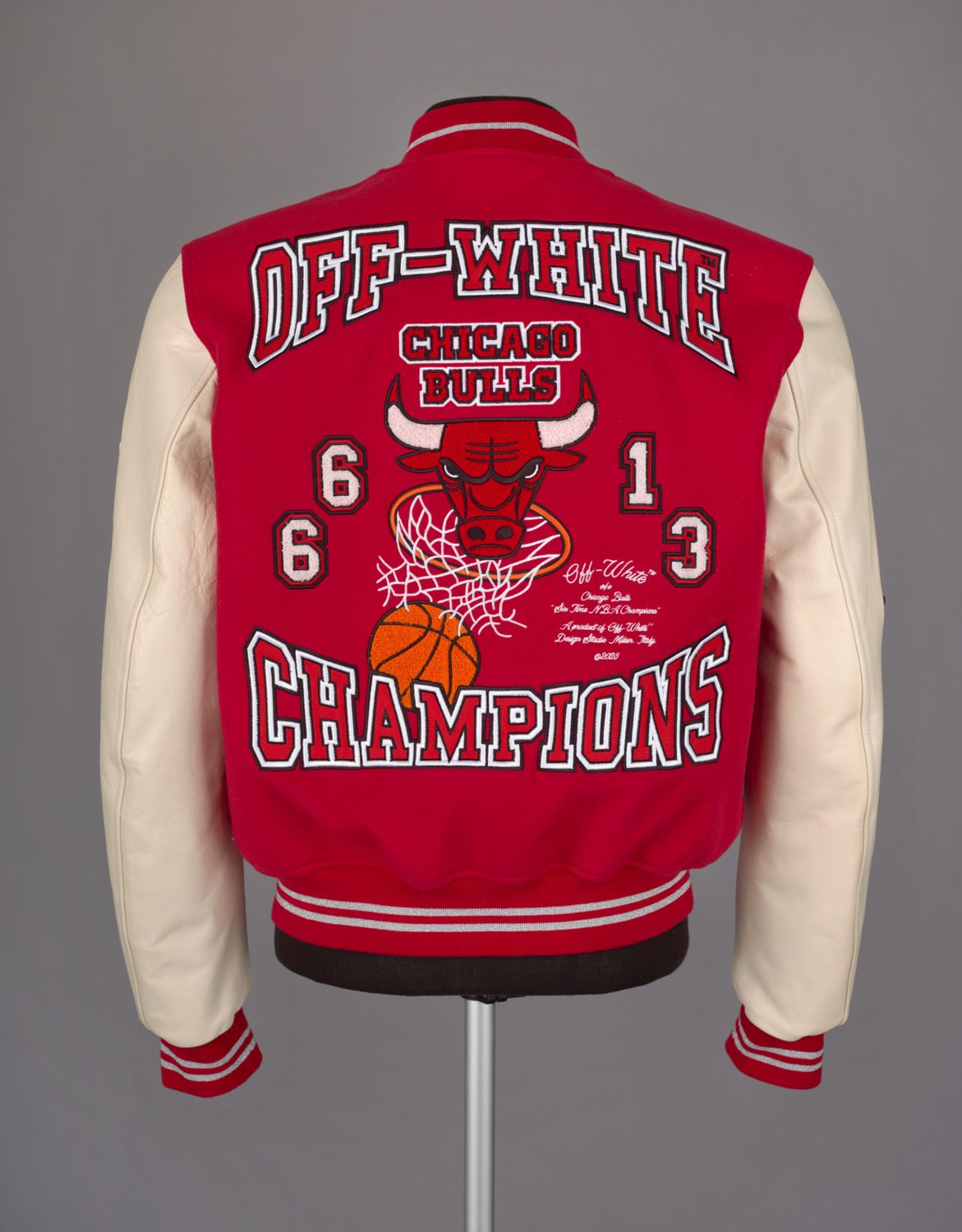 Men’s varsity jacket by Off-White C/O Chicago Bulls