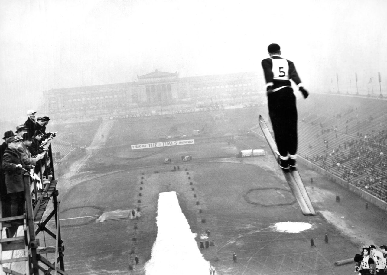 Ski jump meet at Soldier Field