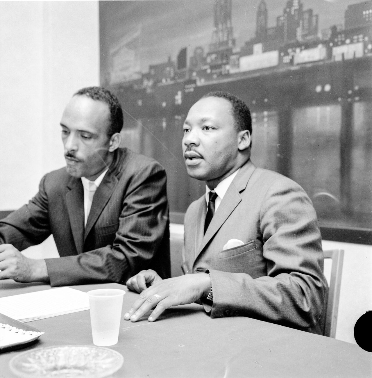 Dr. Martin Luther King Jr. and Al Raby at the Sherman House